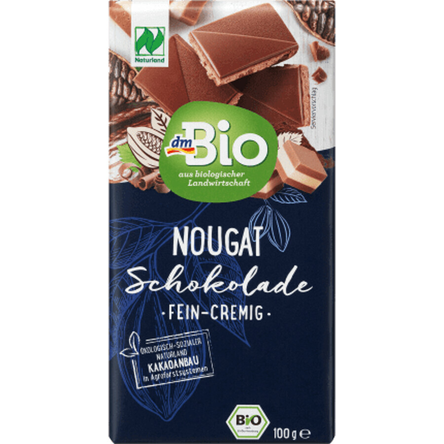 DmBio Chocolat à la crème de nugat, 100 g
