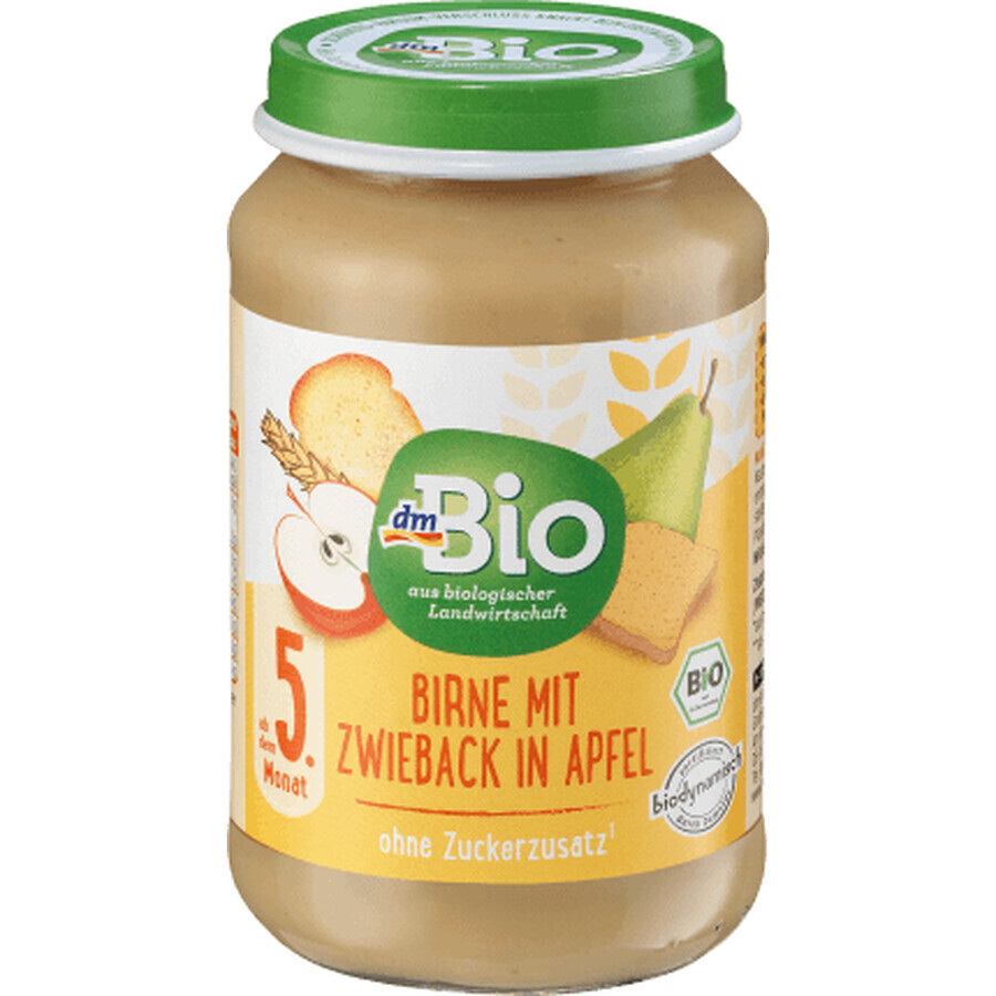 DmBio Menu poire avec toast en pomme ECO 5+, 190 g