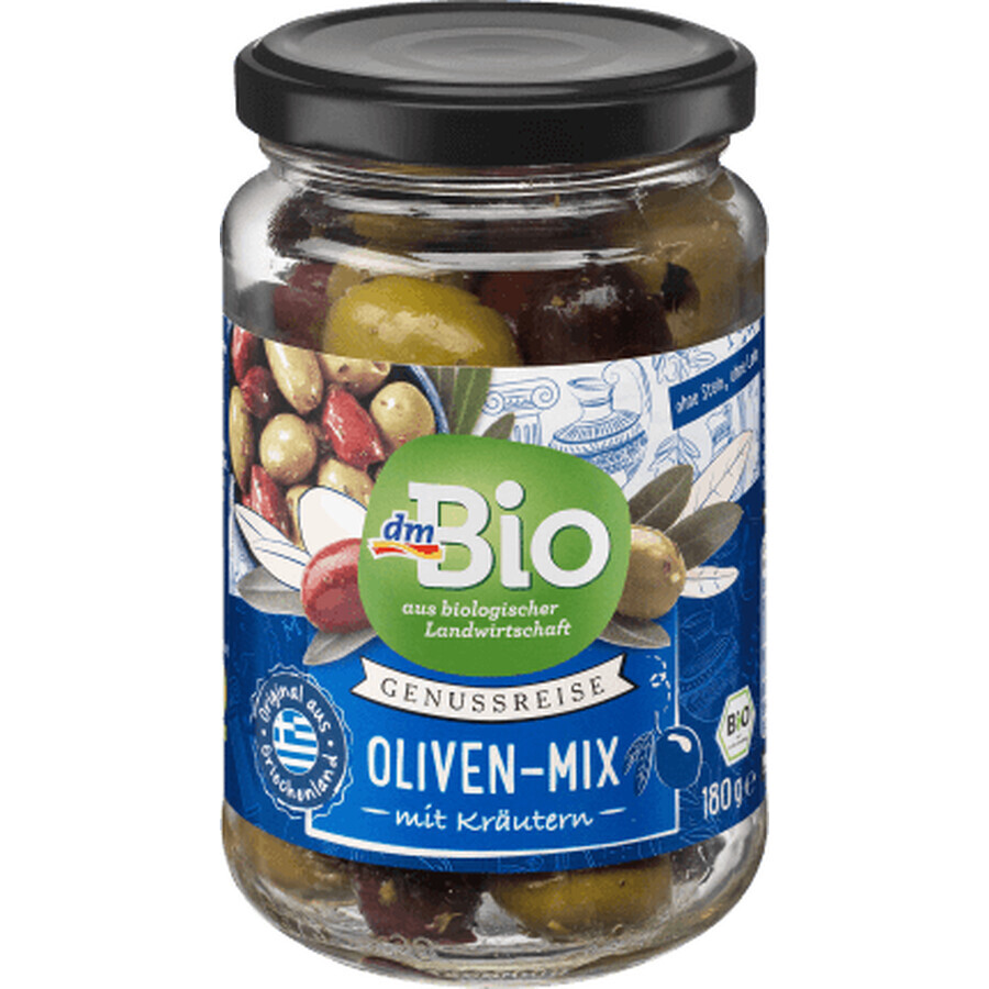 DmBio Mélange d&#39;olives aux herbes aromatiques ECO, 180 g