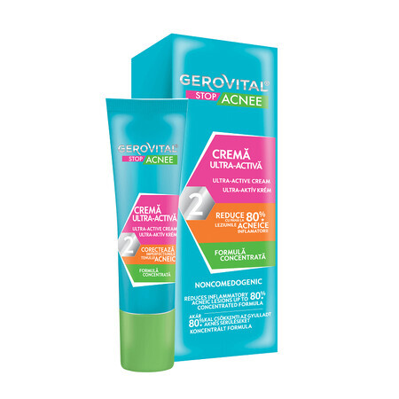 Crema Ultra-Attiva, Gerovital Stop Acnee, 15 ml, Farmec