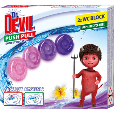 Dr. Devil Push Pull Sunset Blossom Toilet Freshener 2x20g, 2 pcs.