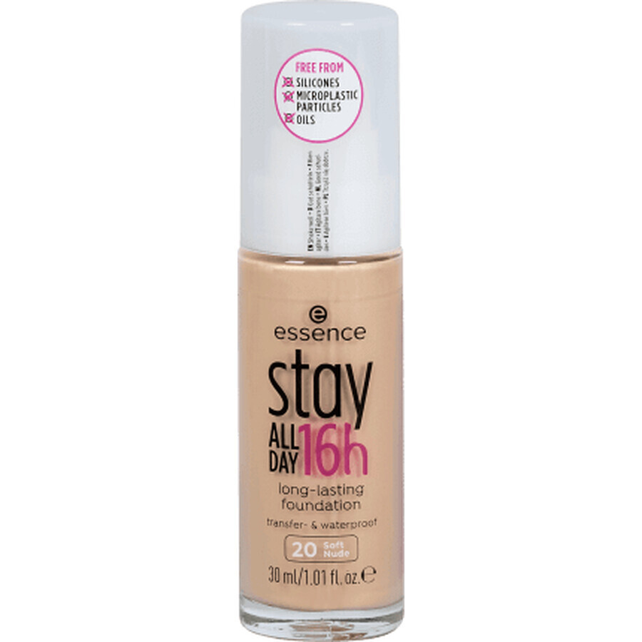 Essence Cosmetics Stay All Day 16h Long-Lasting Foundation 20 Soft Nude, 30 ml