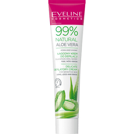 Eveline Cosmetics Crema depilatoria con aloe vera naturale al 99%, 125 ml