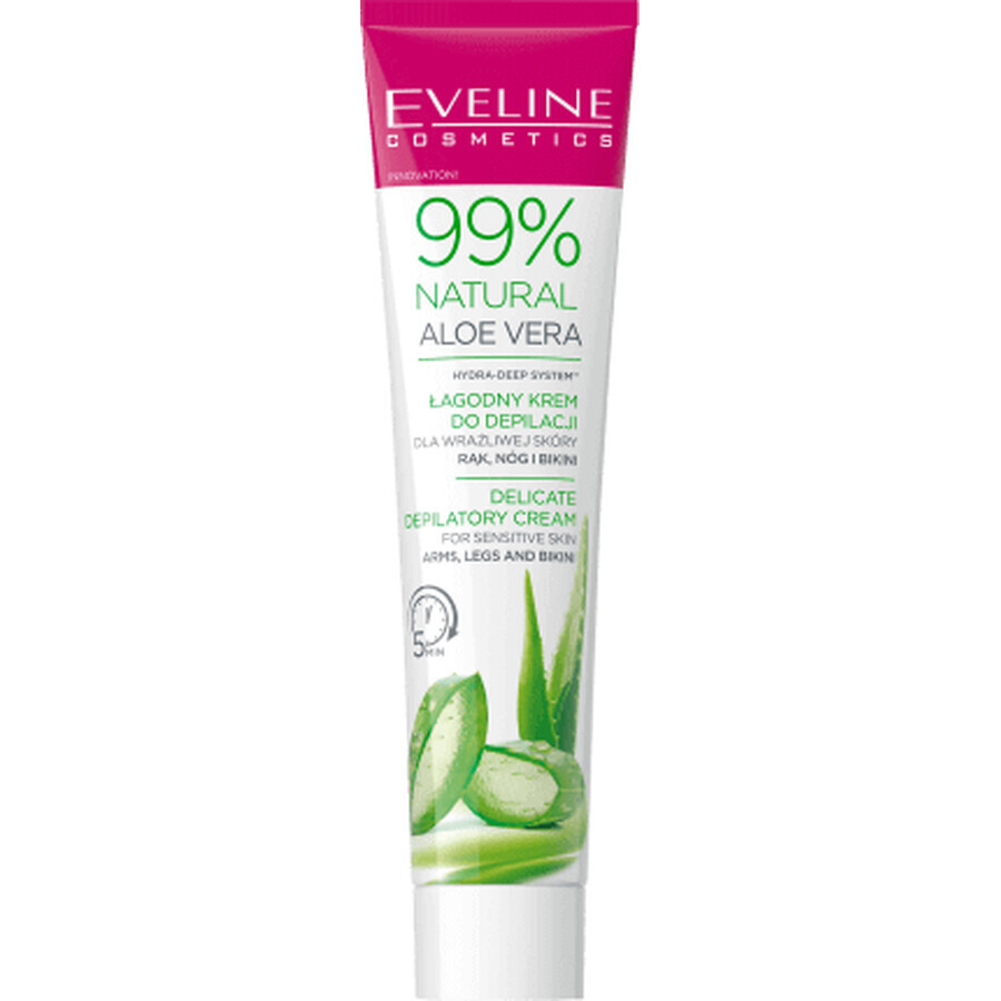 Eveline Cosmetics Crème dépilatoire à l'aloe vera 99% naturel, 125 ml
