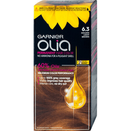 Garnier Olia Tintura permanente per capelli senza ammoniaca 6.3 castano dorato chiaro, 1 pz