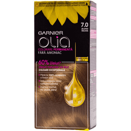 Garnier Olia Tintura permanente per capelli senza ammoniaca 7.0 biondo scuro, 1 pz