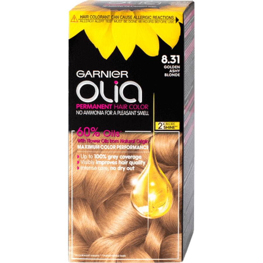 Garnier Olia Tintura permanente per capelli senza ammoniaca 8.31 biondo dorato, 1 pz