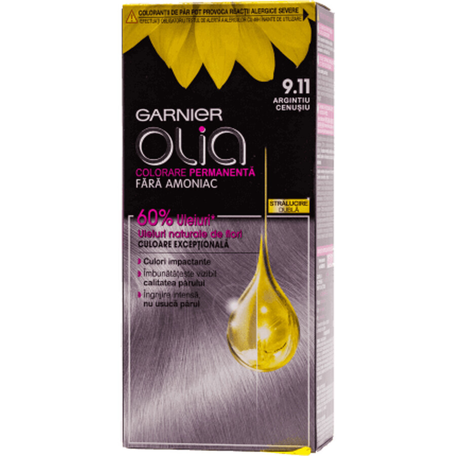 Garnier Olia Permanentes Haarfärbemittel ammoniakfrei 9.10 silver smoke, 1 Stück