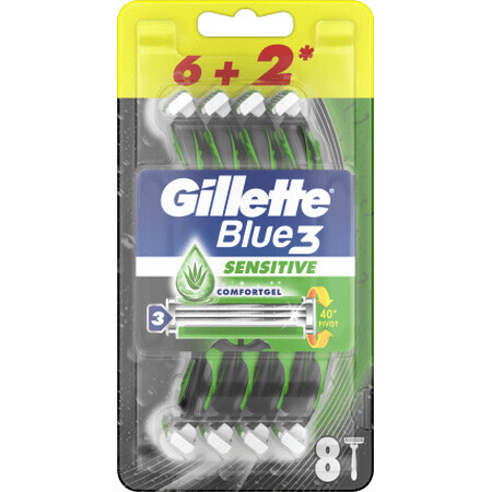 Gillette B3 Sensitive Rasiermesser, 8 Stück
