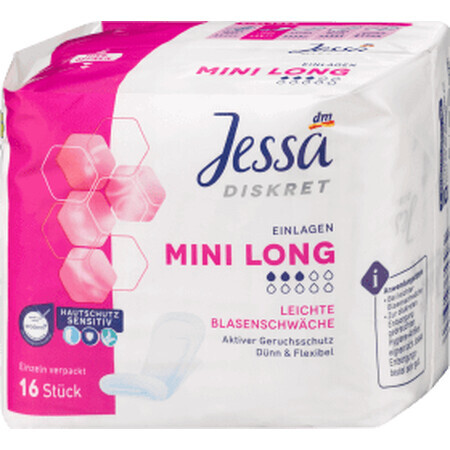 Jessa Serviettes d'incontinence mini-longues, 16 pièces