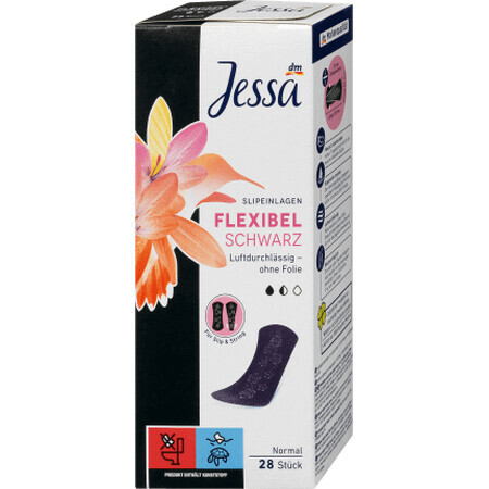 Jessa Daily serviettes absorbantes flexibles noires, 28 pièces