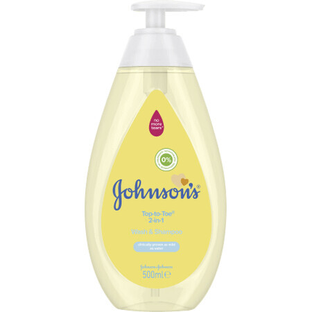Lozione da bagno e shampoo 2 in 1 di Johnson per neonati, 500 ml