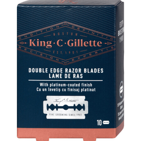 King C. Gillette Zweischneidige Rasierklingen, 10 Stück