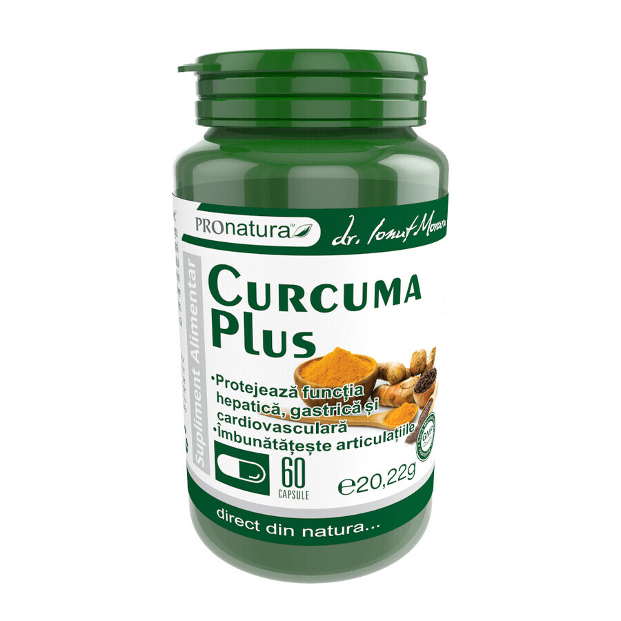 Curcuma plus pipérine, 60 gélules, Pro Natura