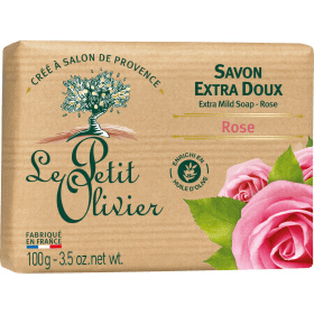 Le Petit Olivier Savon solide à la rose, 100 g
