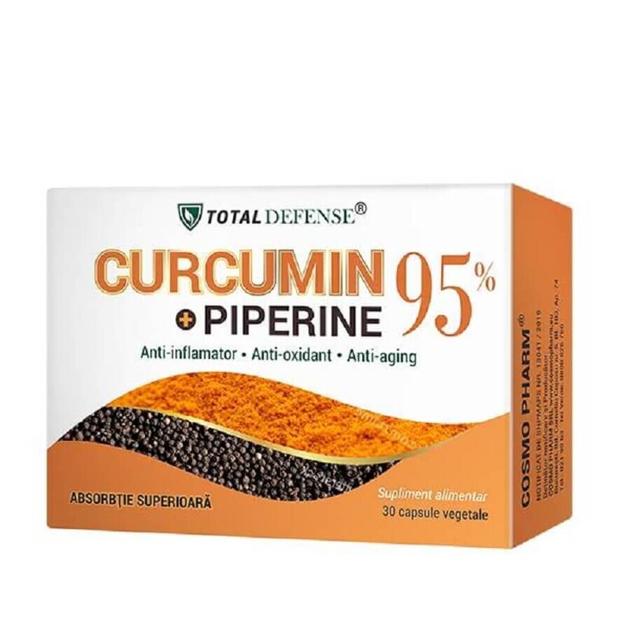 Curcumine + Pipérine 95%, 30 gélules, Cosmopharm