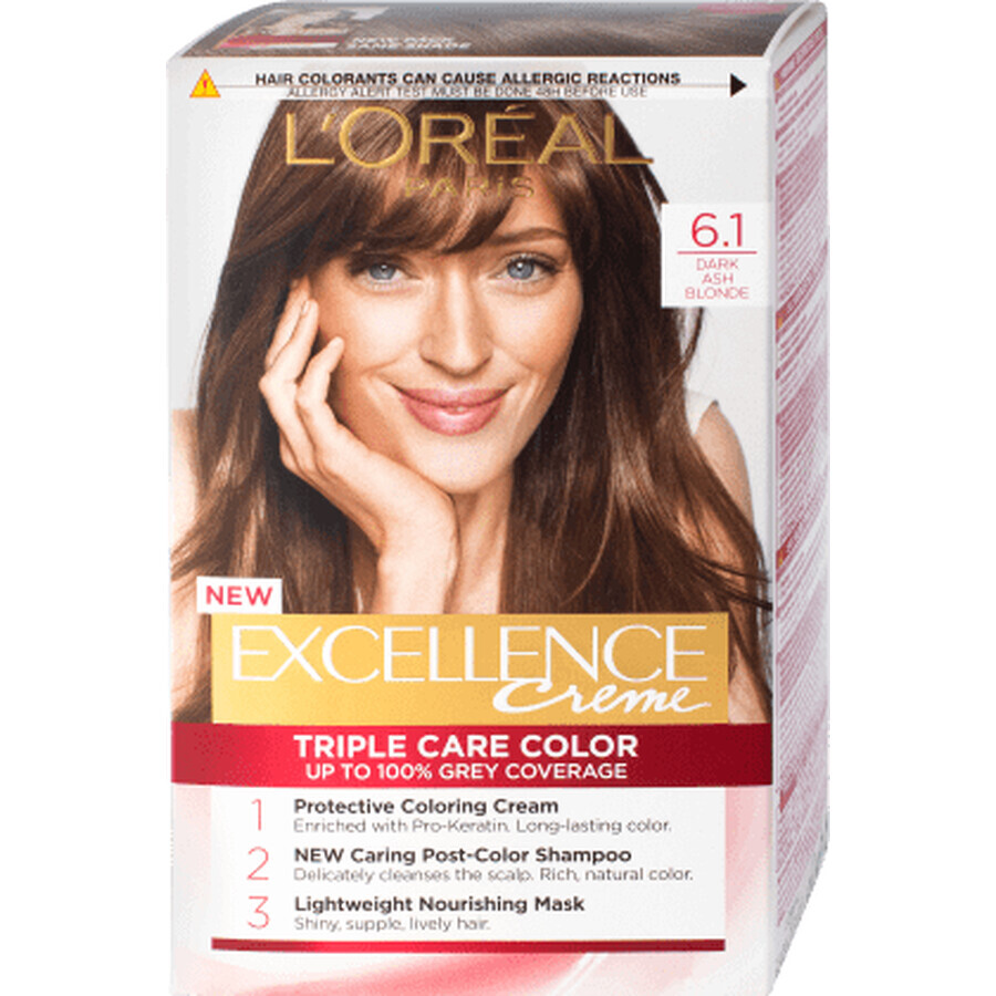 Loreal Paris EXCELLENCE CREME Teinture permanente avec ammoniaque 6.1, 1 pc