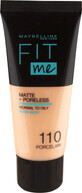 Fondotinta Maybelline New York Fit Me Matte &amp; Poreless 110 Porcellana, 30 ml