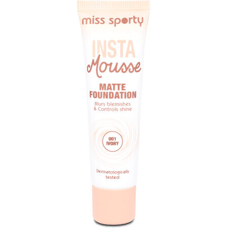 Miss Sporty Insta Mousse Matte Foundation 001 Ivory, 30 ml