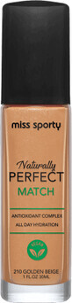 Miss Sporty Fond de teint Naturally Perfect Match 210 Golden Beige, 30 ml