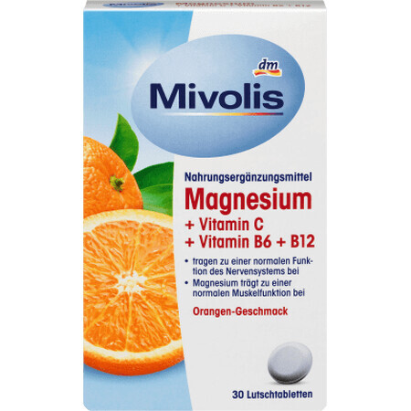 Mivolis Magnesiumtabletten mit Orangengeschmack, 45 g, 30 Tabletten eferv