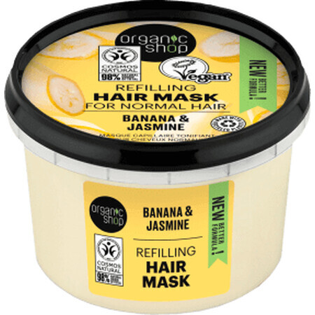 Organic Shop Masque capillaire tonifiant à la banane et au jasmin, 250 ml