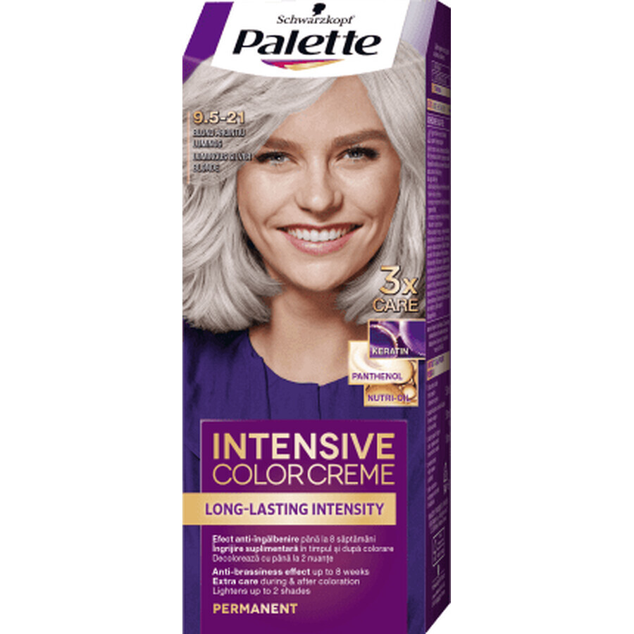 Palette Intensive Color Creme Permanent Colour 9.5-21 Bright Silver Blonde, 1 pc