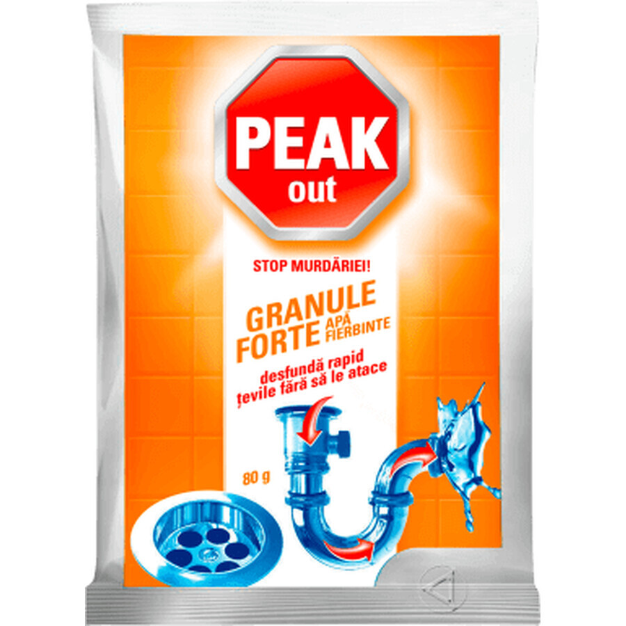 Peak Granulat zur Beseitigung von Verstopfungen in Warmwasserleitungen, 80 g