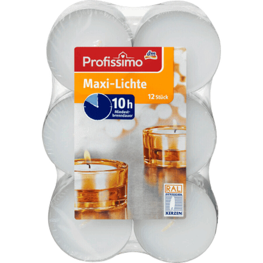 Bougies pastilles Profissimo Maxi, durée de combustion 10H, 12 pcs