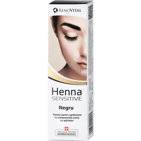 RENOVITAL Henné Sensitive Eyebrow Cream Paint Black, 6 g