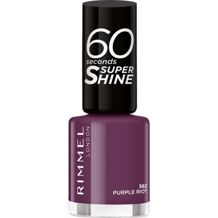 Rimmel London Vernis à ongles 60 Seconds Super Shine 562 Purple Riot, 8 ml