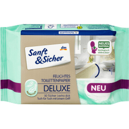 Papier hygiénique humide Sanft&Sicher Deluxe Sensitive, 50 pièces