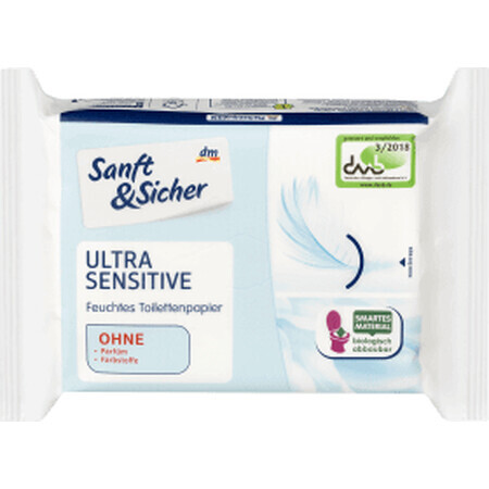 Papier hygiénique humide Sanft&Sicher Ultra Sensitive, 50 pièces