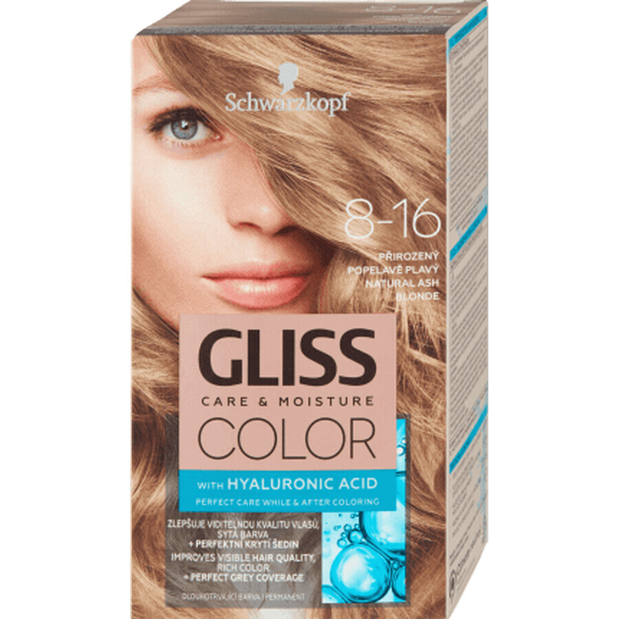 Schwarzkopf Gliss Color Dauerhafte Haarfarbe 8-16 Natürliches Graublond, 1 Stück