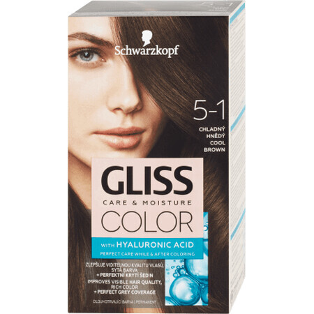 Schwarzkopf Gliss Color Permanent Hair Colour 5-1 Cool Brown, 1 pièce