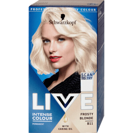 Schwarzkopf Live Permanent Hair Colour B11 Frosty Blonde, 142 g