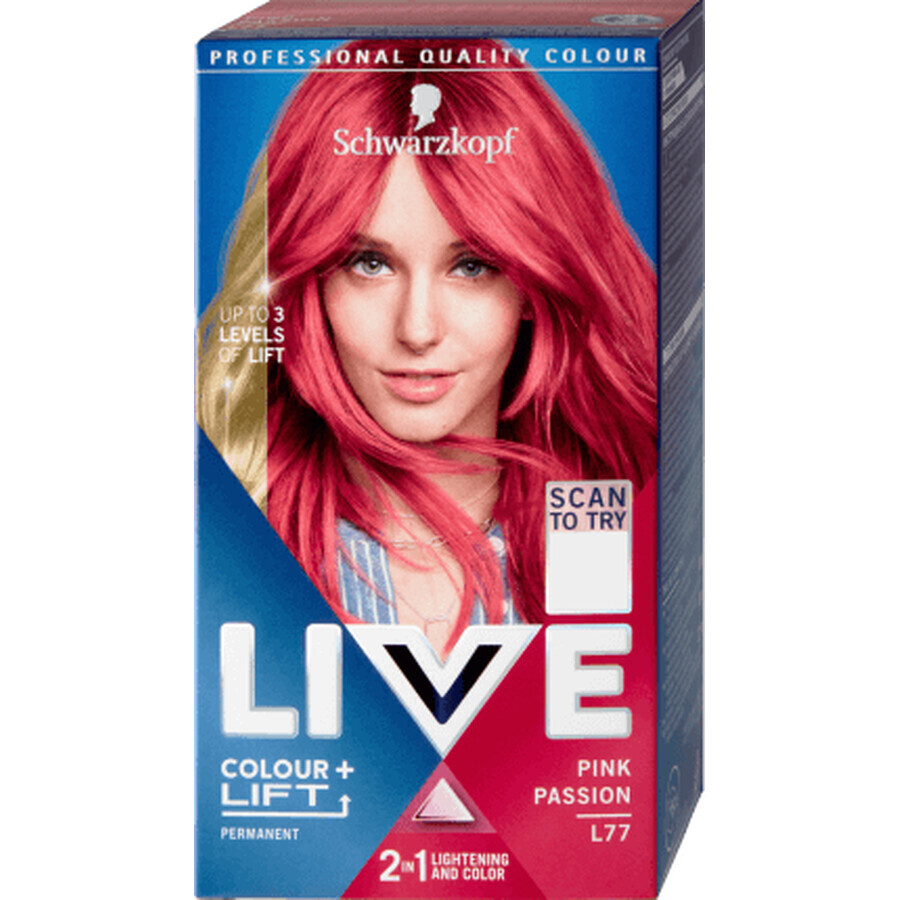 Schwarzkopf Live Permanent Haarfarbe L 77 Pink Passi, 142 g