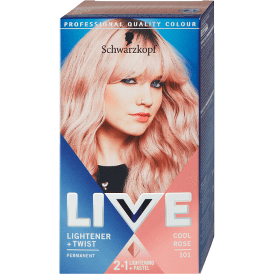 Schwarzkopf Live Permanent hair dye lightner 101 Cool Rose, 142 g