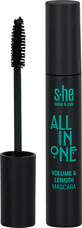 S-he colour&amp;style All in one volume&amp;lengthening mascara No. 171/001, 12 ml