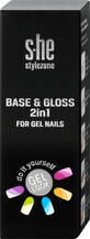 S-he colour&amp;style Base &amp; gloss 2 en 1 gel &#224; ongles, 7 ml