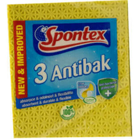 Gant de toilette antibactérien Spontex, 3 pièces