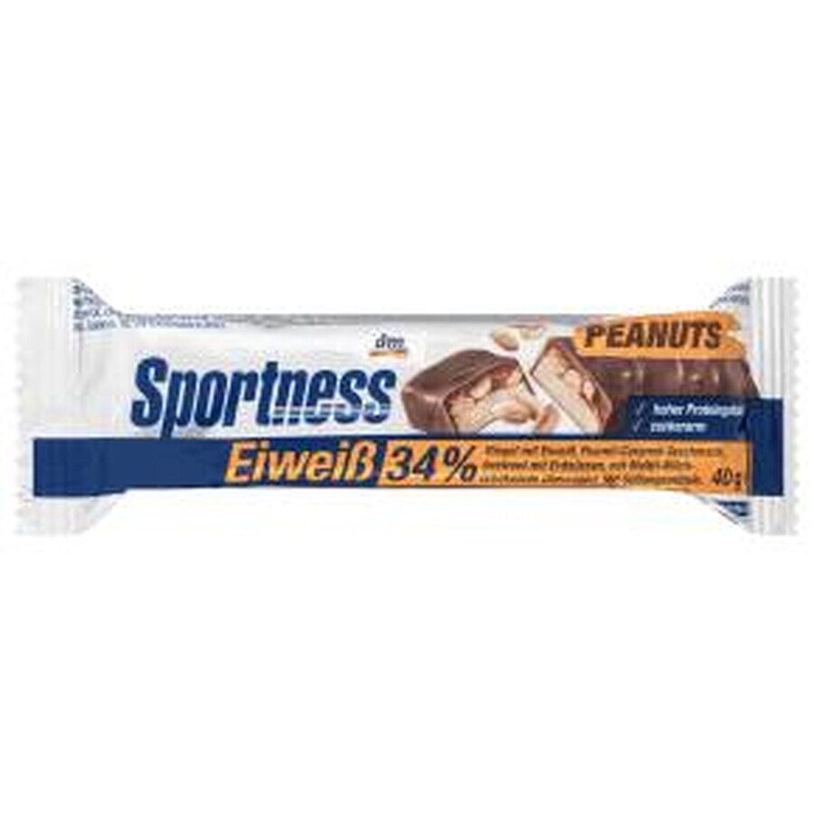 Sportness Barre protéinée cacahuètes et caramel, 40 g