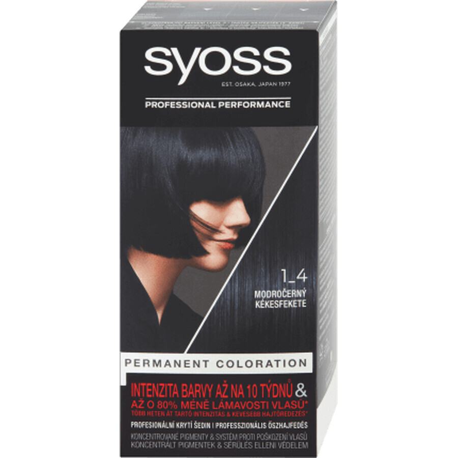 Syoss Color Permanent Hair Color 1-4 Black Blue, 1 pc