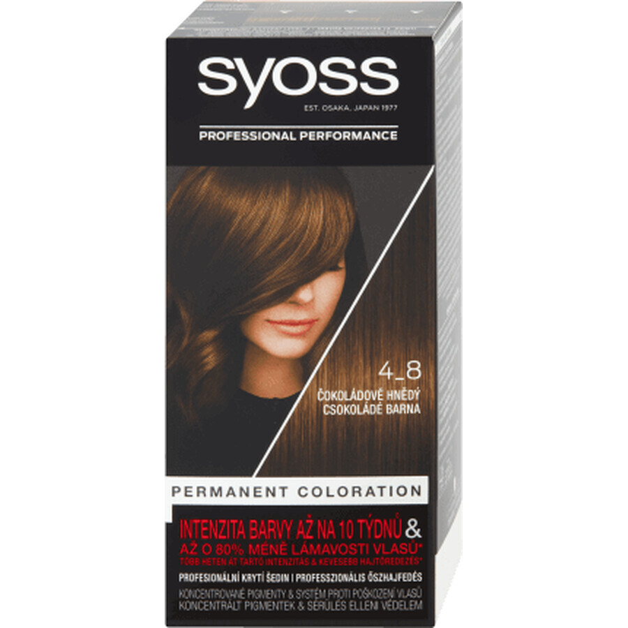 Syoss Color Permanent Hair Colour 4-8 Chocolate Brown, 1 pc