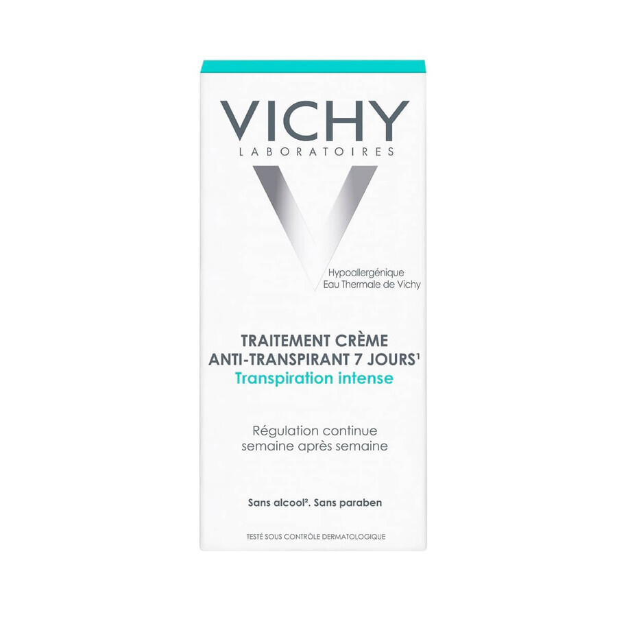 Vichy Purete Thermale Déodorant crème traitement contre la transpiration abondante avec une efficacité de 7 jours, 30 ml
