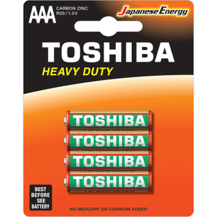 Toshiba R3 zinc hd batteries, 4 pcs