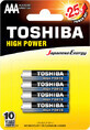 Toshiba R3-AAA Batteries, 4 pi&#232;ces