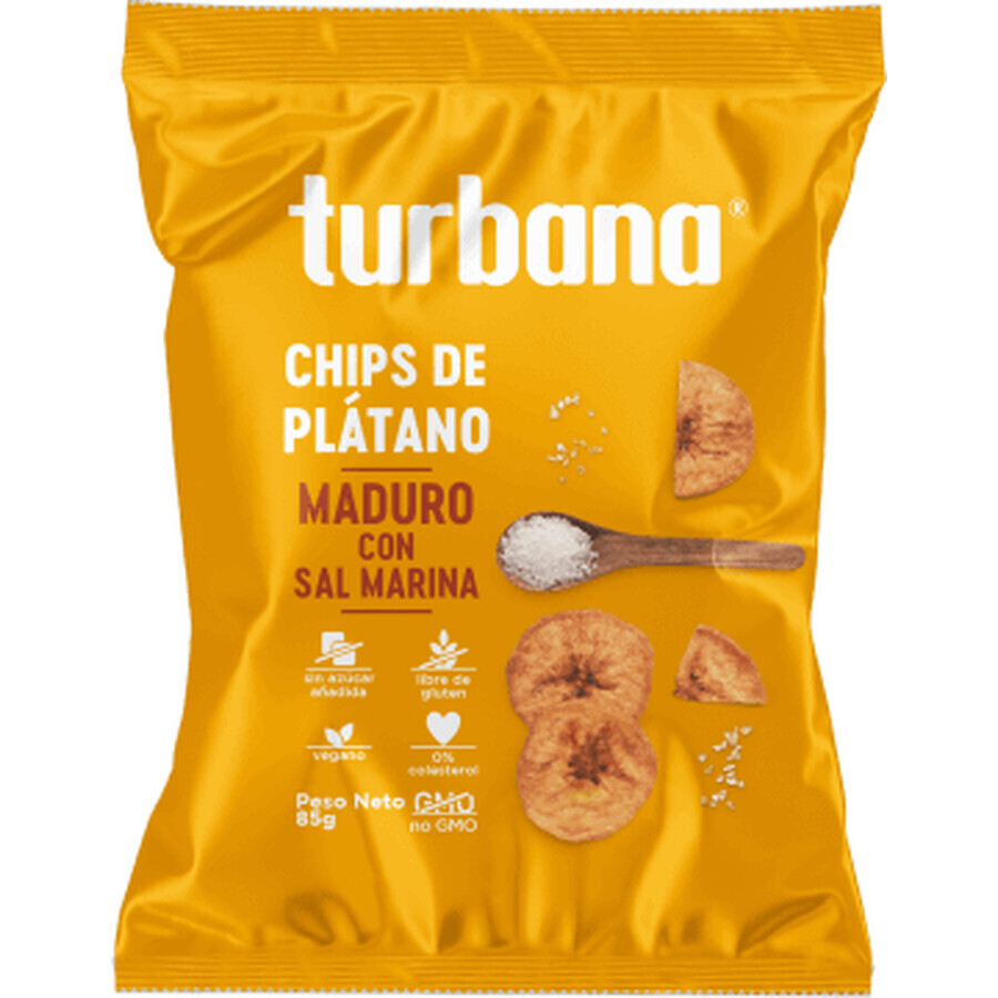 Turbana Gebackene Kochbananenchips mit Meersalz, 85 g