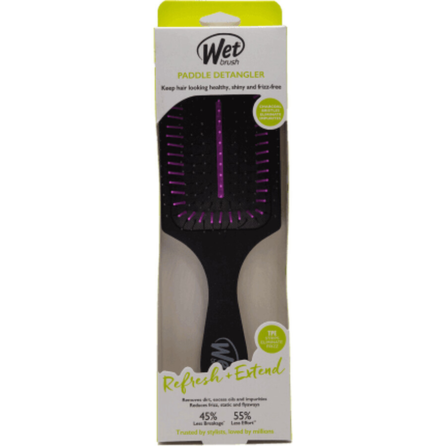 Wet Brush Brosse à cheveux à pales infusée de charbon de bois, 1 pc