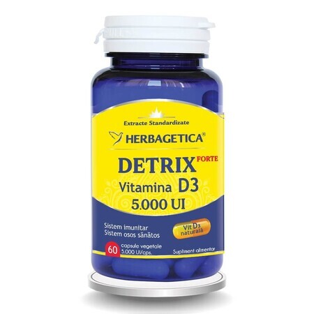 Detrix Forte Vitamine D3 5000 IU, 60 capsules, Herbagetica
